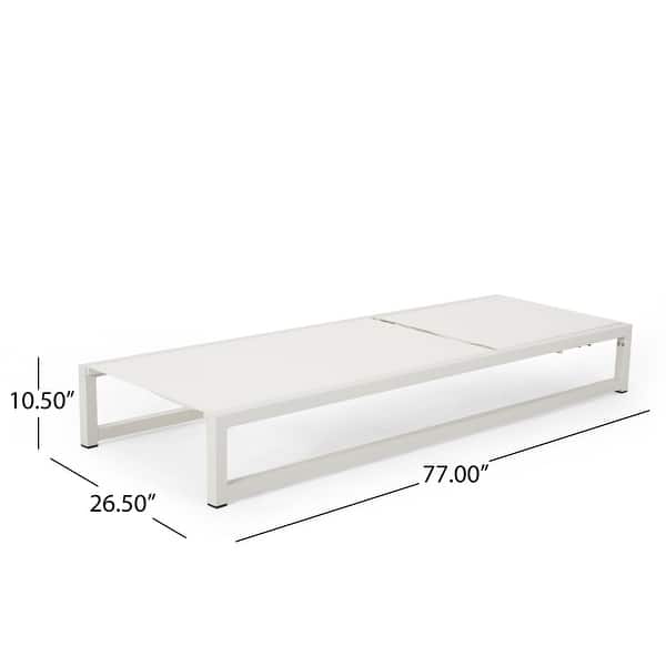 dimension image slide 0 of 3, Modesta Outdoor Aluminum Mesh Chaise Lounge (Set of 2) by Christopher Knight Home - 77.00" W x 26.50" D x 10.50" H