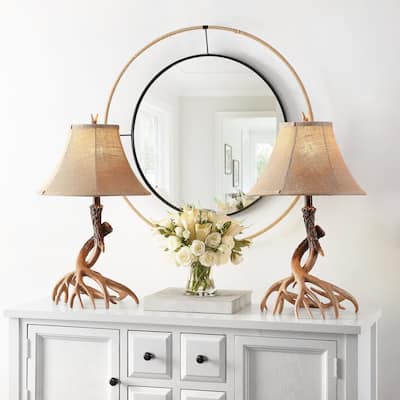 SAFAVIEH Lighting 26-inch Sundance Faux Antler Table Lamp (Set of 2) - 15" W x 15" L x 25.5" H