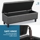 preview thumbnail 6 of 6, Yaheetech Ottoman with Storage 50-inch Entryway Bench, Dark Gray - 49"x17.3"x17.7"