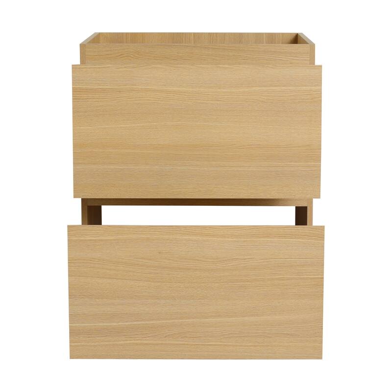 GDFStudio - Geneva Modern Wall-Mounted Bathroom Vanity Set with 2 Soft Close Drawers, Sink NOT INCLUDED