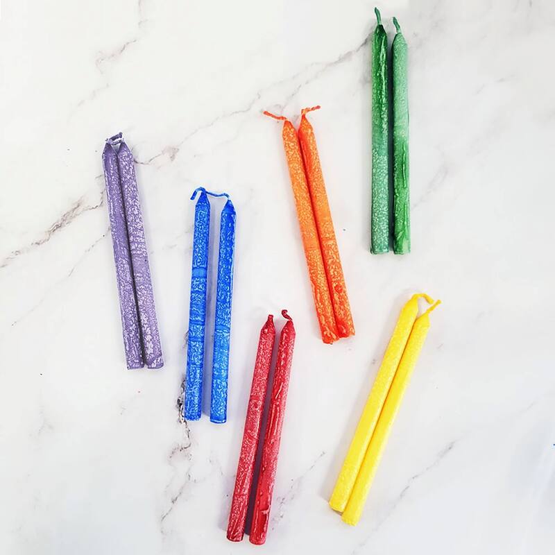Premium Frosted Menorah Hanukkah Candles - 5.25" - Multicolor - 45ct