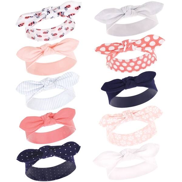 slide 1 of 1, Hudson Baby Infant Girl Cotton Headbands 10pk, Ladybug, 0-24 Months - Ladybug Ladybug - 0-24 Months