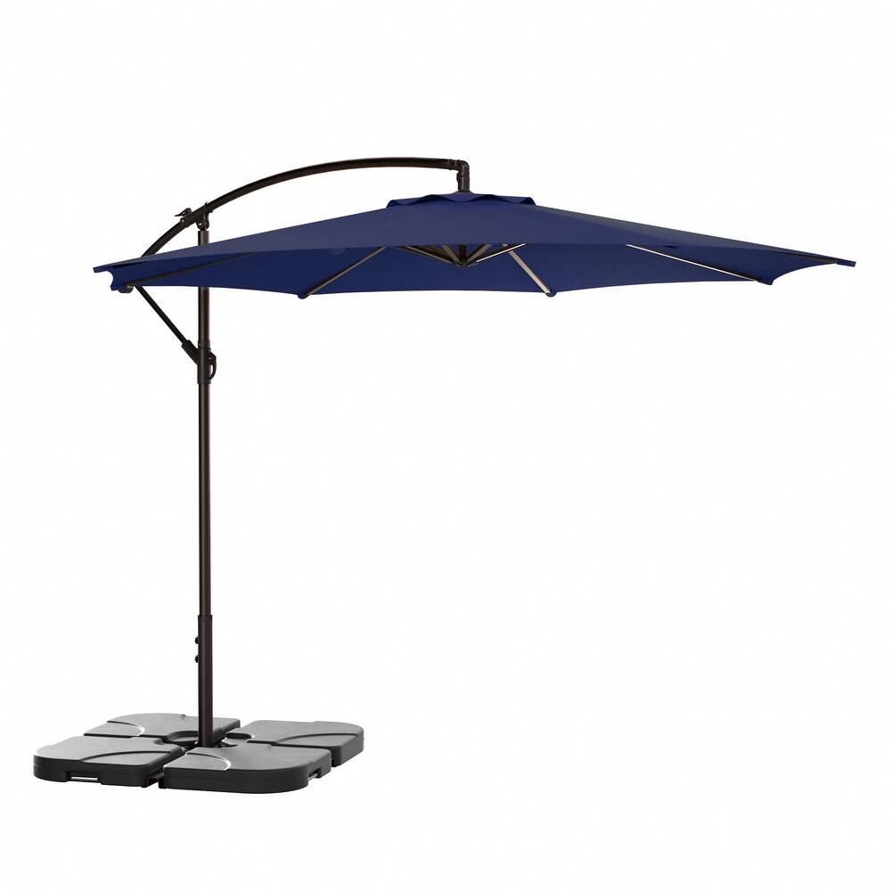 Steele 10-ft. Offset Patio Umbrella with Weight Base Stand