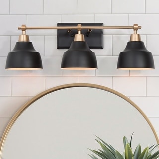Modern Black Gold 3-Light Dimmable Bathroom Vanity Lights Wall Sconces