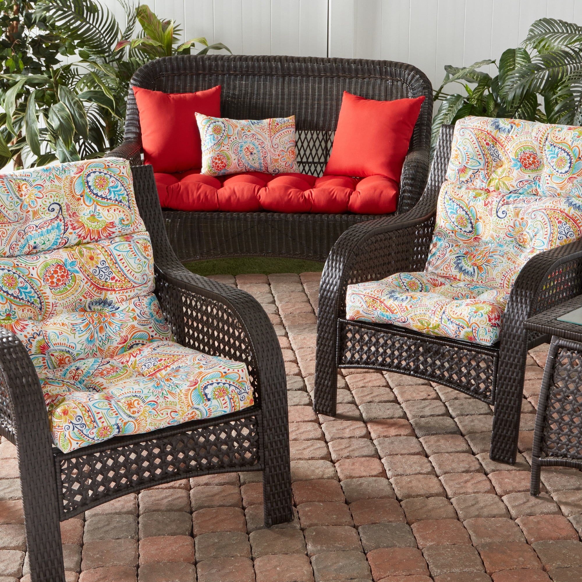 Outdoor 22 inch x 44 inch x 4 inch chair cushion deals