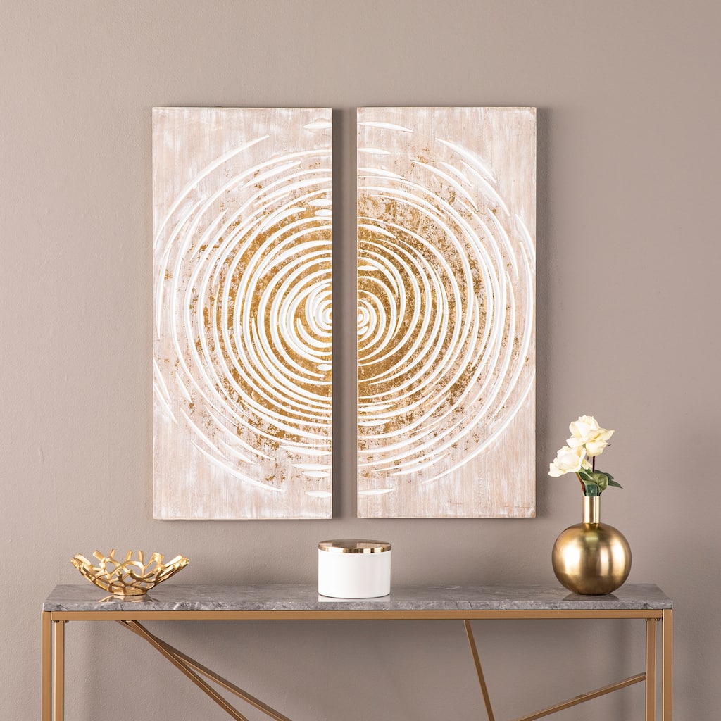 SEI Furniture Acanthia Carved wood Gold Decorative Wall Panels (Set of 2)