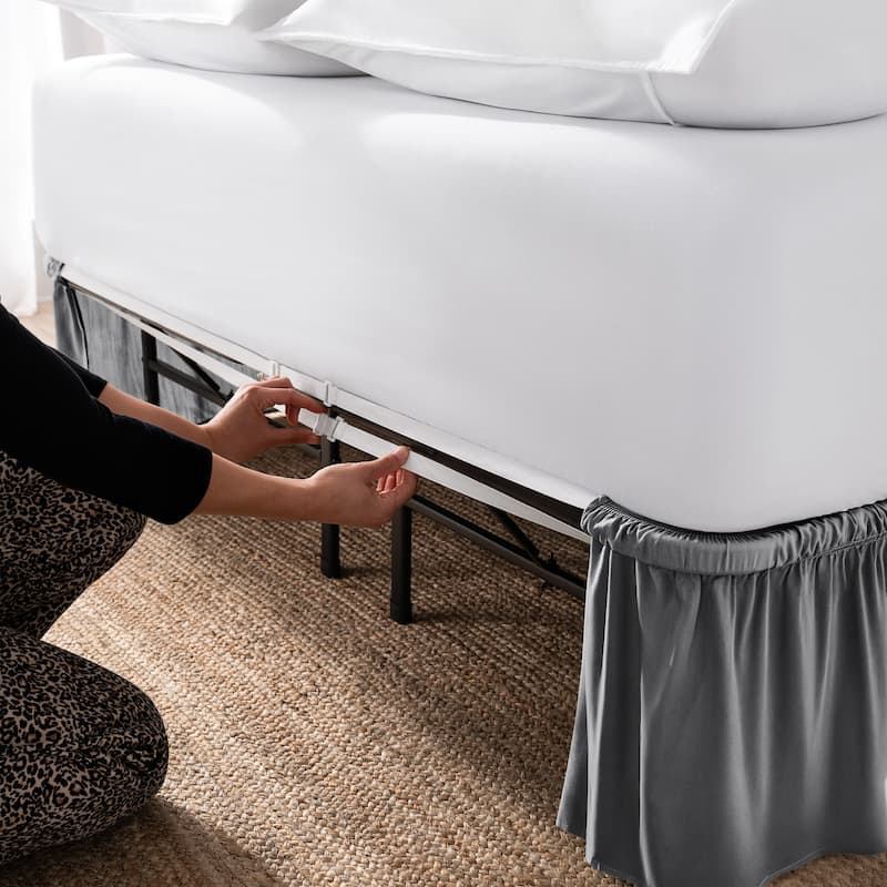 Bare Home Adjustable Wrap Around Bed Skirt