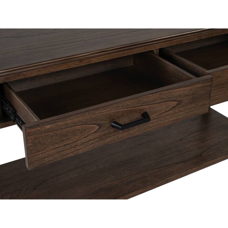 Magnussen Home Hallie Milk Chocolate and Dark Chocolate Rectangular Sofa Table - 54''W x 17''D x 28''H