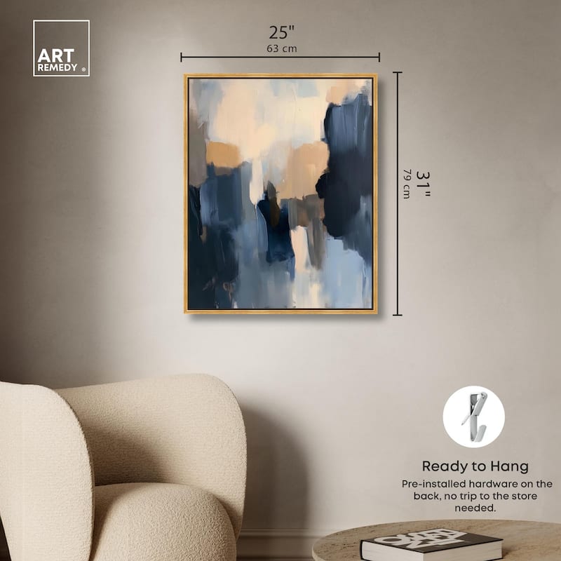 Navy Beige I Canvas by Art Remedy