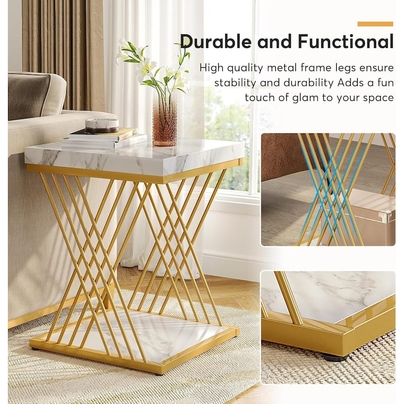 Square Side End Table for Living Room, Nightstand for Bedroom