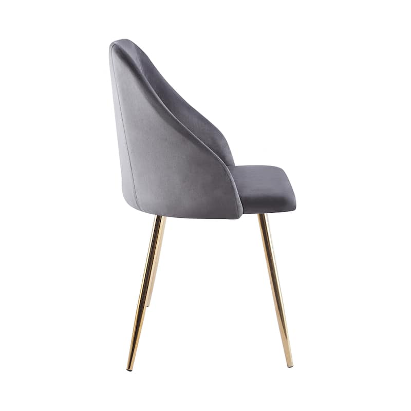 Porthos Home Pema Dining Chairs Set of 2, Velvet, Gold Chrome Legs