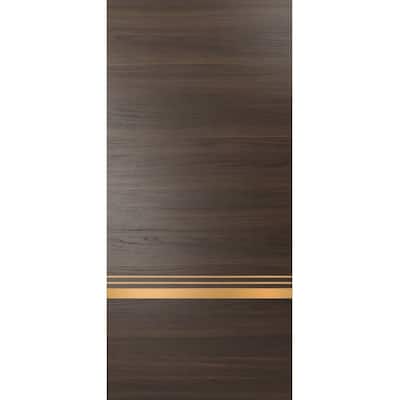 Slab Barn Door Panel 18x80 Planum 2010 Chocolate Ash with Sturdy Finished