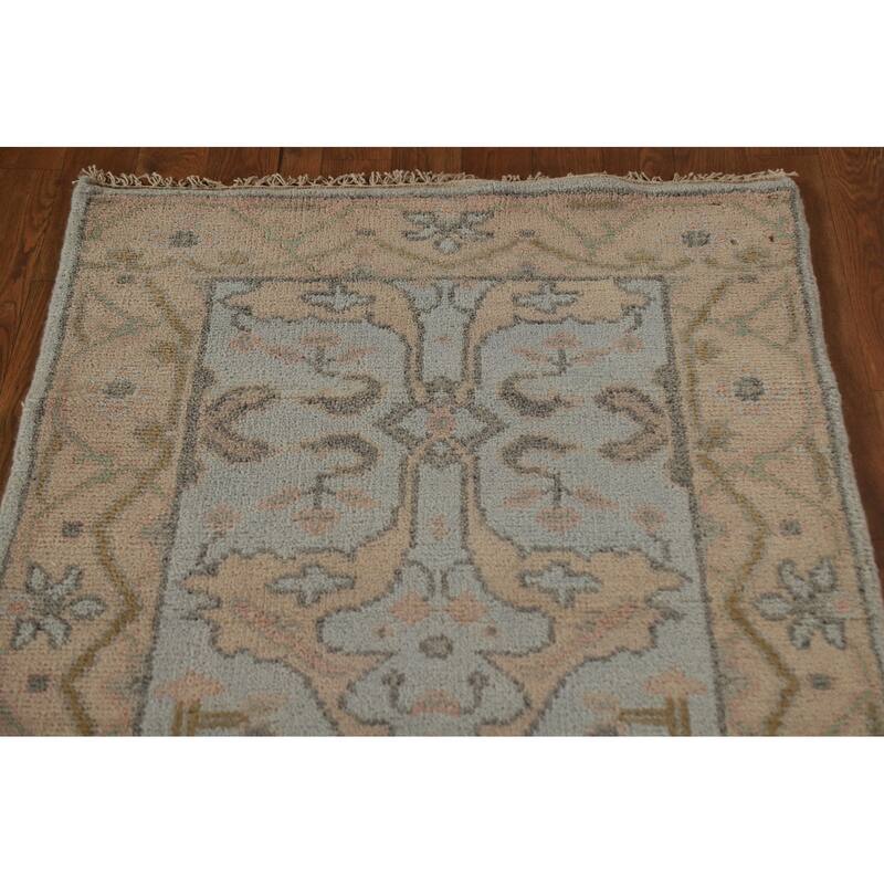Oushak Oriental Runner Rug Hand-knotted Wool Carpet - 2'8"x 16'0"