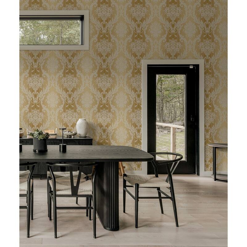 Seabrook Designs Abilene Floral Damask Unpasted Wallpaper