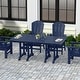 preview thumbnail 32 of 49, Laguna Hdpe All Weather Outdoor Patio 71" Rectangular Dining Table Navy Blue