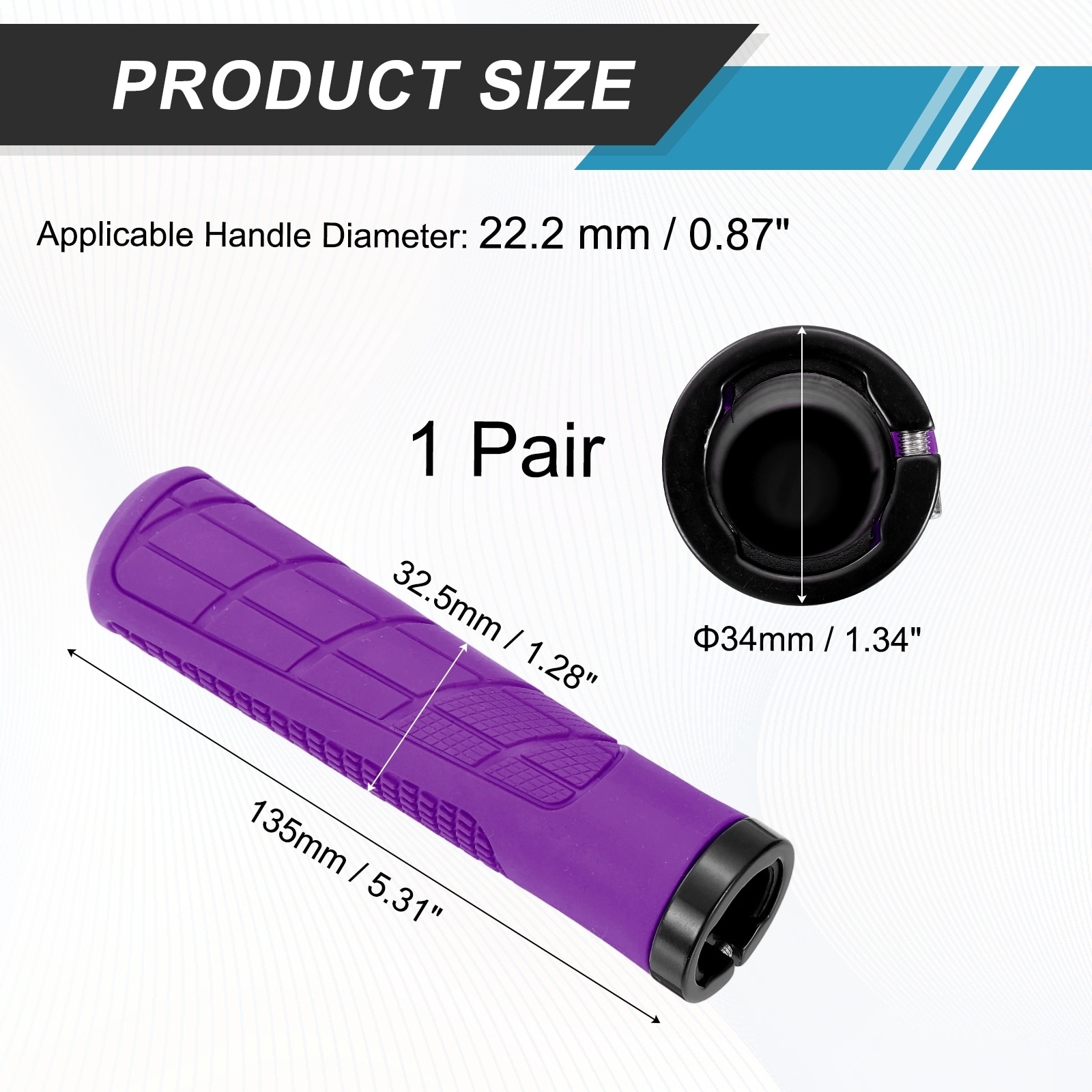 Ergonomic Bike Grips, Bicycle Handlebar Grips Bike Handle Bar Wrap with Wrench Non-Slip Grid-Pattern - Standard