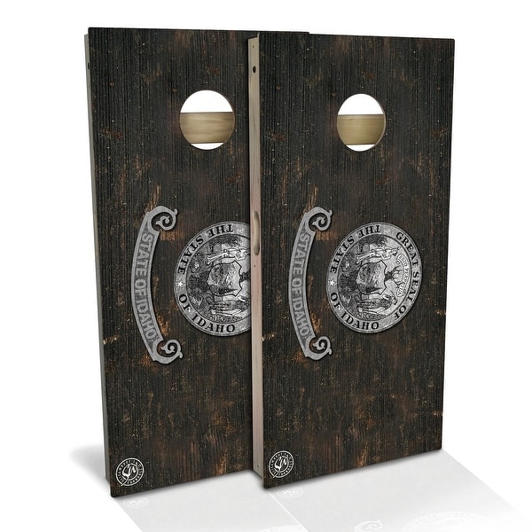 slide 2 of 8, Idaho Flag Vintage Outdoor Cornhole Board Set