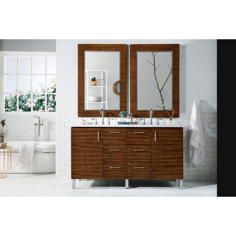 James Martin Vanities Metropolitan 60" Double Vanity, American Walnut