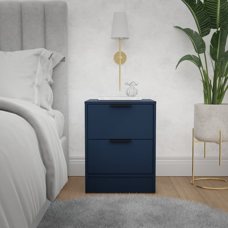 Kappesberg Vails 17 in W Modern 2-Drawer Nightstand – Small Bedroom Storage