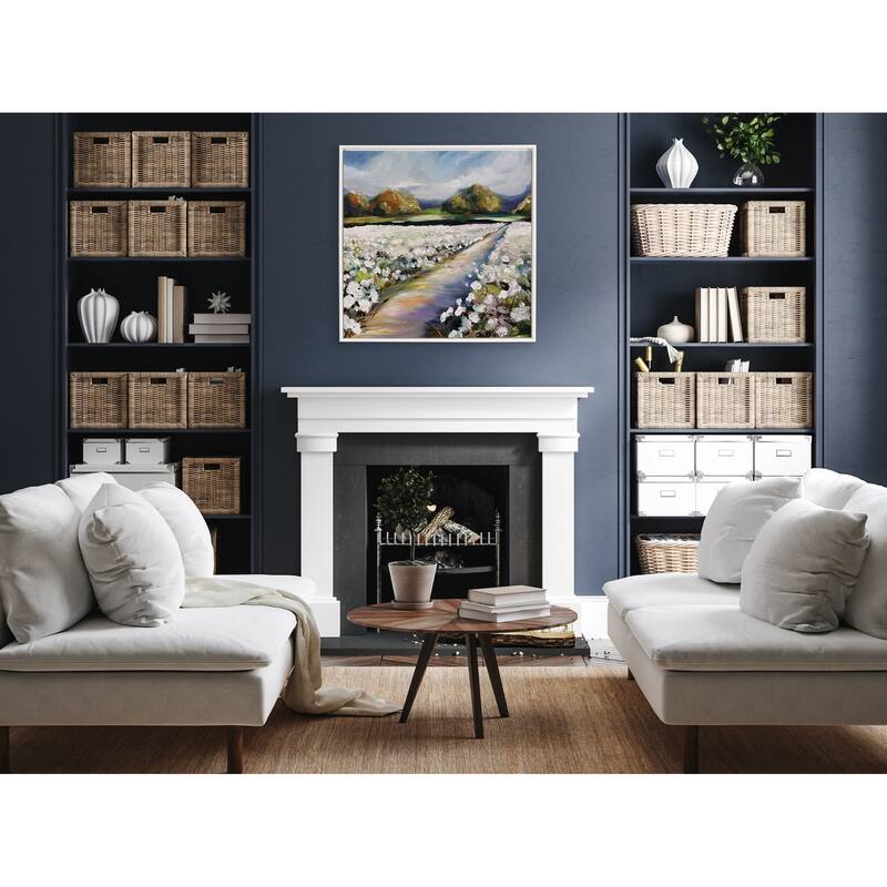 Kate and Laurel Sylvie Beaded Cotton Framed Canvas by Mary Sparrow