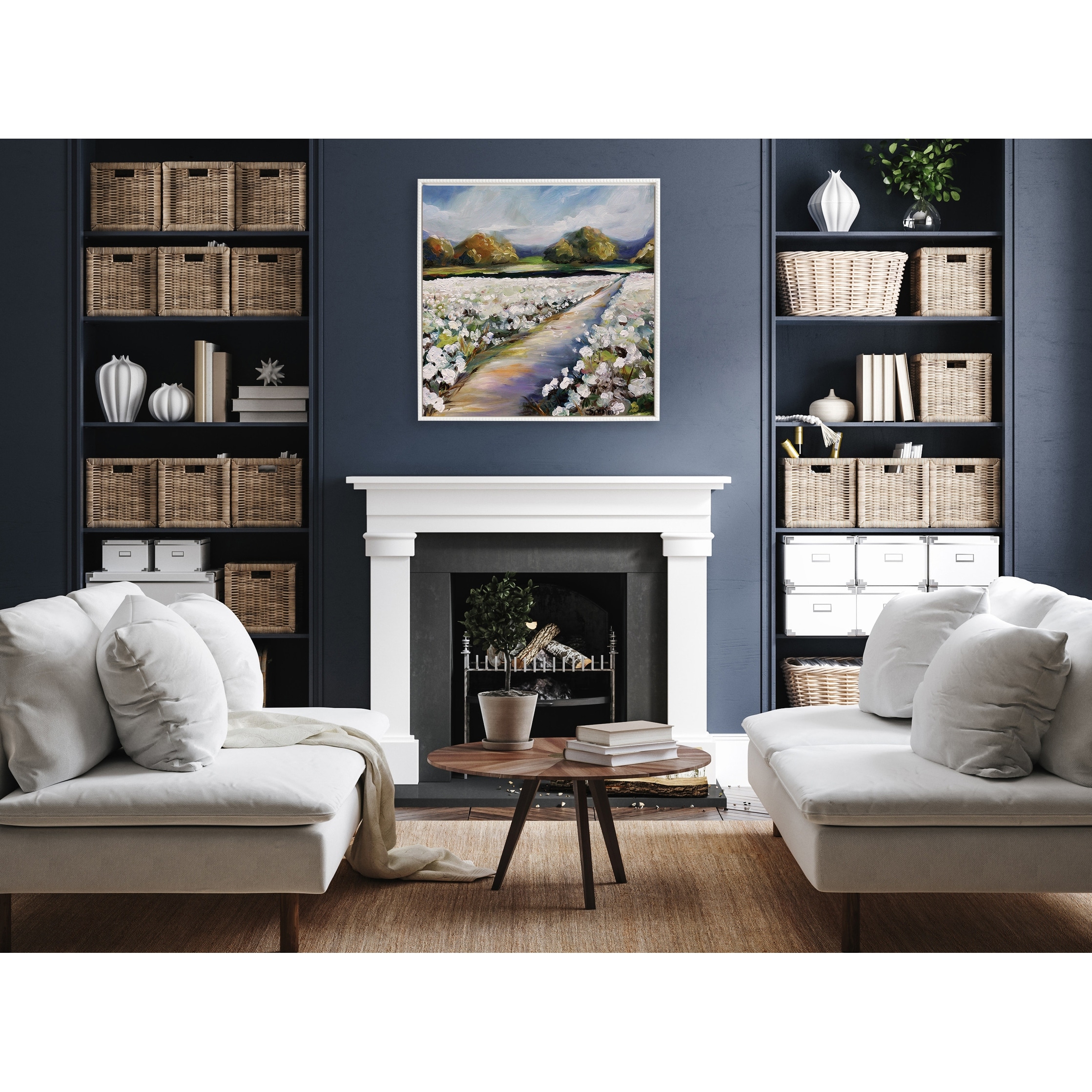 Kate and Laurel Sylvie Beaded Cotton Framed Canvas by Mary Sparrow