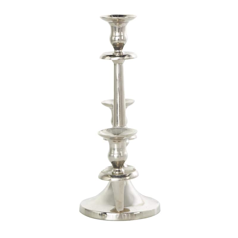 Aluminum Metal Scrolled Candelabra - Gold or Silver - Roche River Decor