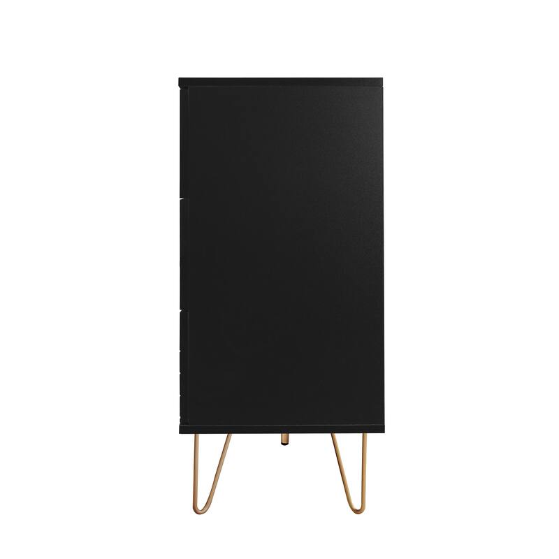 6 Drawer Storage Cabinet, Accent Cabinet with Metal Handles, Storage Chest of Drawer, Wide Dresser Drawer with Carving