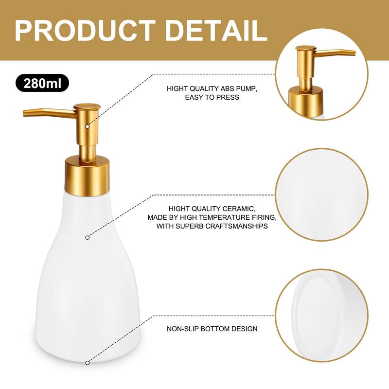 1x 9.5Oz Soap Dispenser Hand and Dish Soap Dispenser for Kitchen Matte
