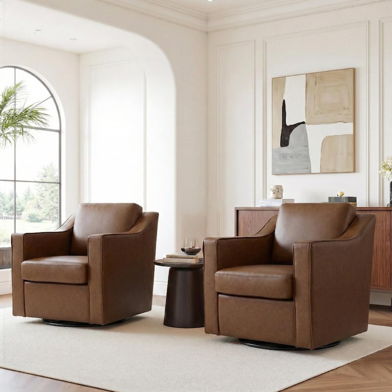 Modern Swivel Upholstered Armchair Accent chair Set of 2