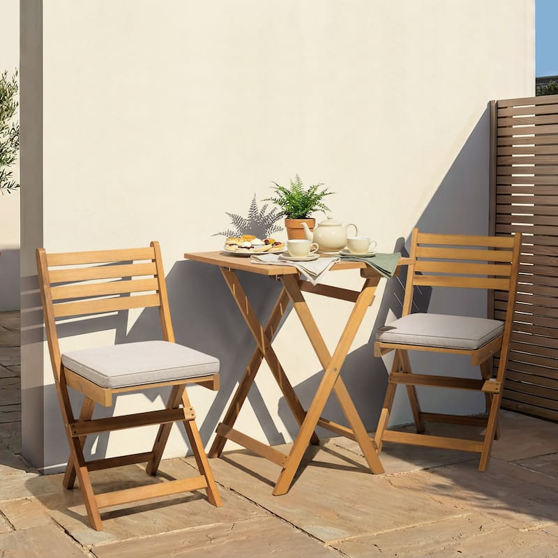 3PCS Patio Bistro Set with Foldable Design