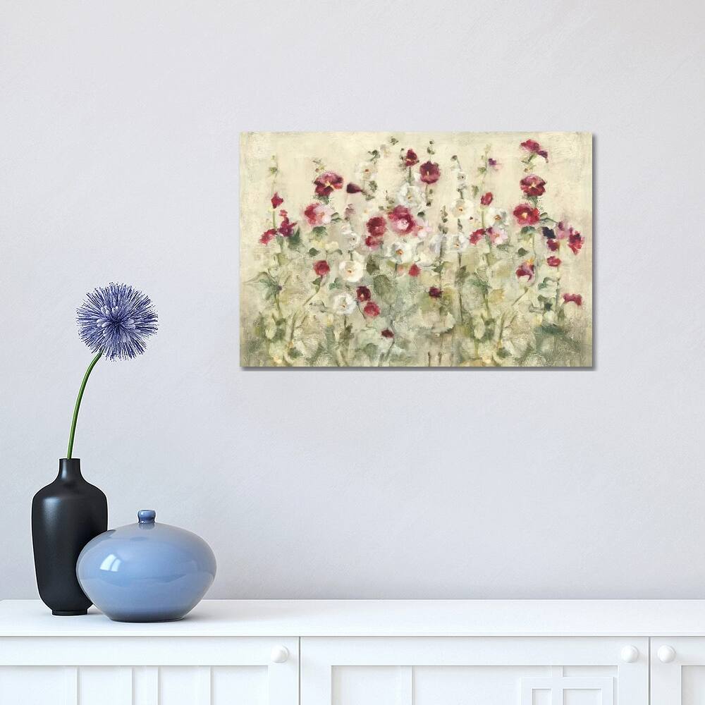 iCanvas "Hollyhocks Row Cool" by Cheri Blum Canvas Print