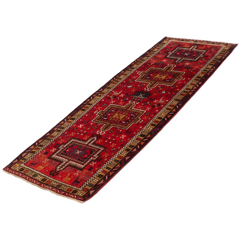 ECARPETGALLERY Hand-knotted Konya Anatolian Red Wool Rug - 3'5 x 9'10