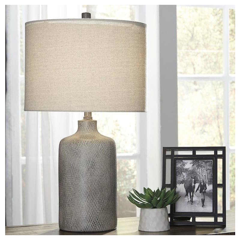 Linus Antique Black Contemporary 25 Inch Table Lamp - 14" W x 14" D x 25" H