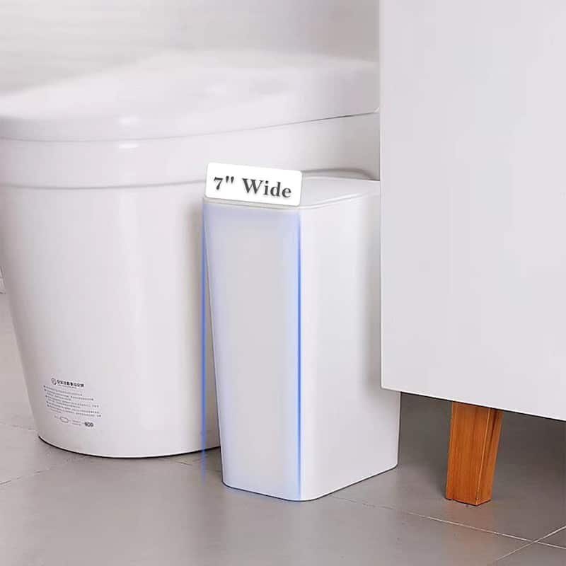 HANAMYA 2.6 Gallon Slim Trash Can with Press Top Lid