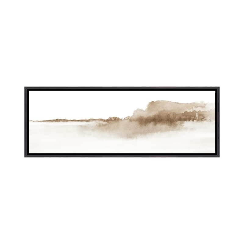 iCanvas "Watercolor Landscape XVI - Panoramic" by Nouveau Prints Framed - 16x48 - Ebony