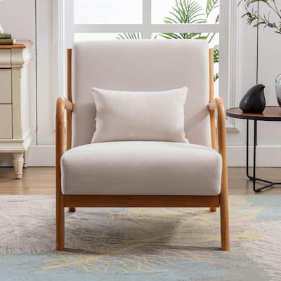 Modern Accent Chair with Solid Wood Frame