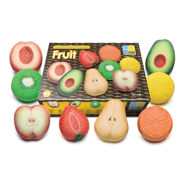 slide 2 of 4, Fruit Sensory Play Stones, Set of 8