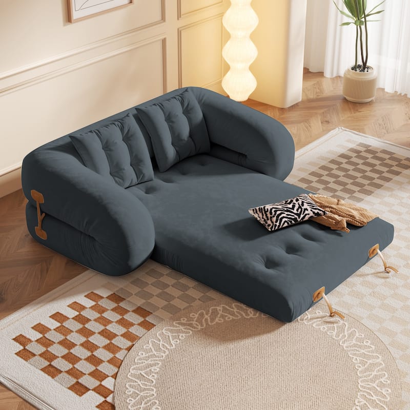JASIWAY Modern Convertible Sleeper Sofa Chair Bed, White