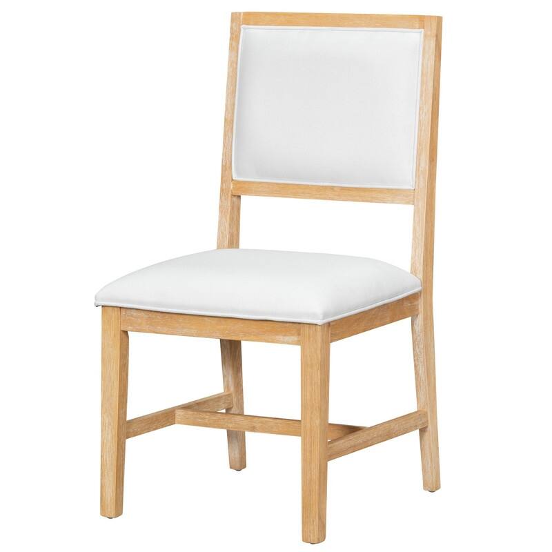 Farmhouse 5-Piece Dining Table Set with Upholstered Chairs and Extendable Dining Table for Dining Room, Kitchen and Living Room