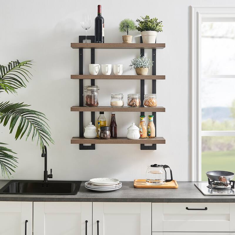 Danya B. 4-Tier Floating Bracket Wall Shelf