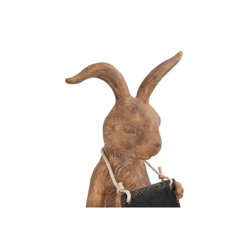 Rabbit Figurine Holding Working Chalkboard