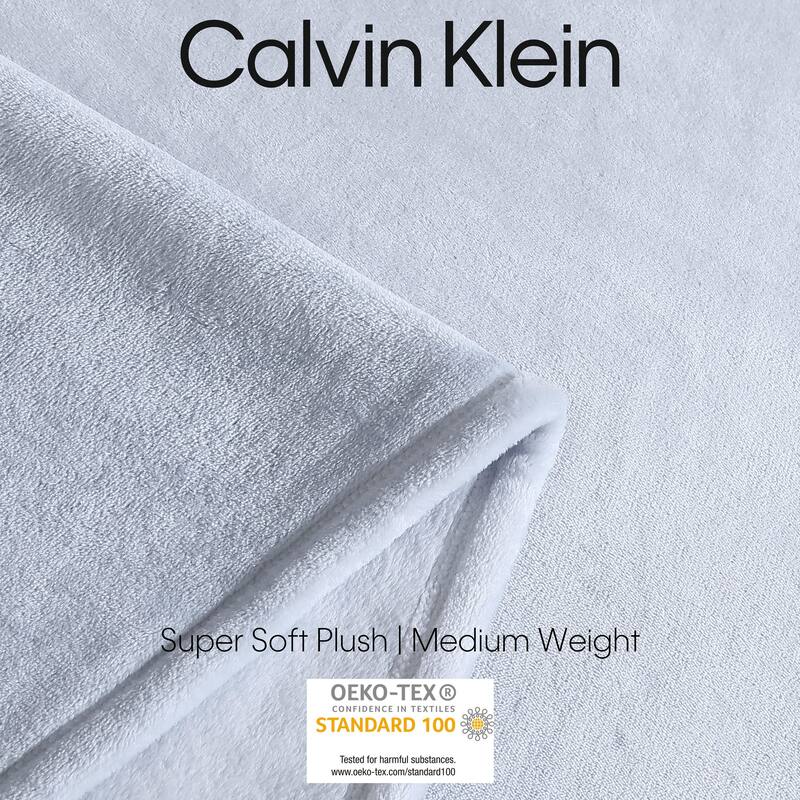 Calvin Klein Plush Solid Reversible Blanket