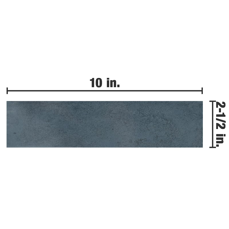 Merola Tile Capri Brick Indigo 2-1/2" x 10" Porcelain Floor and Wall Tile