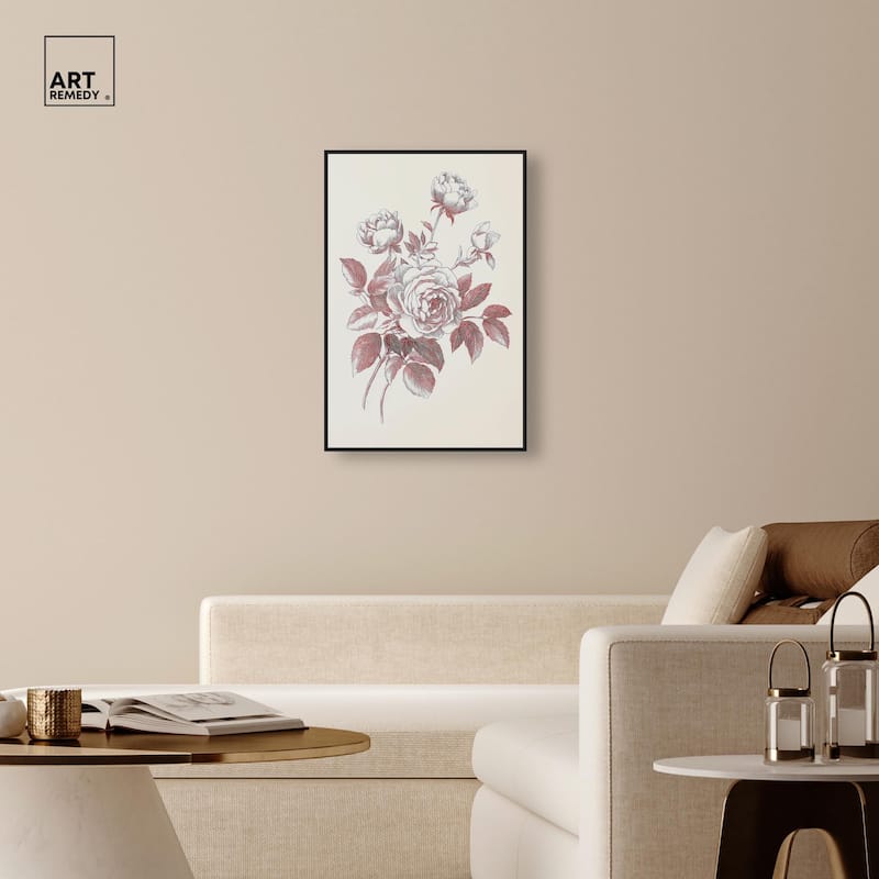 Breezy Red Pencil Blooms II Canvas by Art Remedy