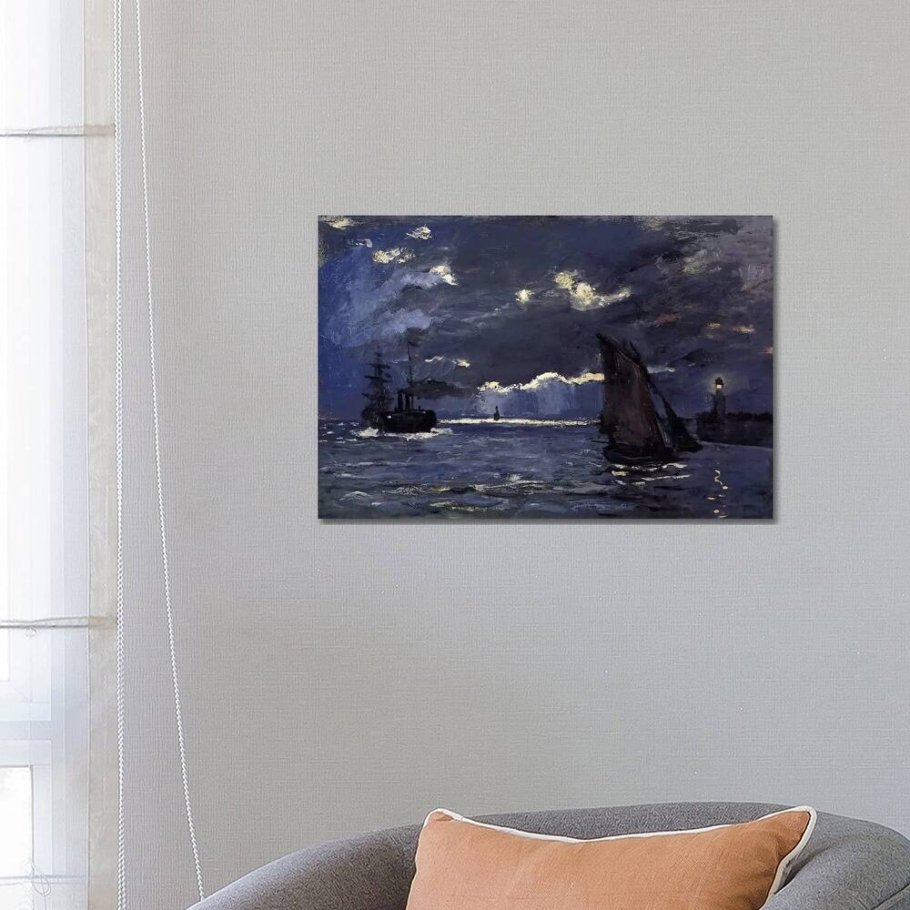 iCanvas "A Seascape, Shipping by Moonlight" by Claude Monet Canvas Print
