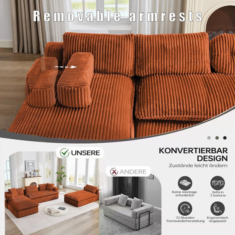 149" Oversized Sectional Couches U Shaped Modular sofa