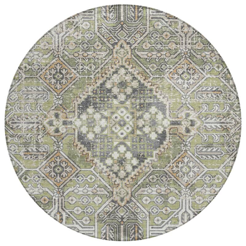 Machine Washable Indoor/Outdoor Traditional Eclectic Chantille Rug
