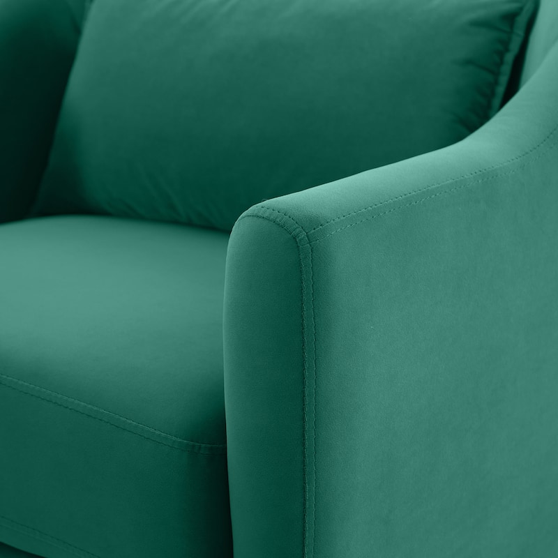 VANOMi 28.34''W Set Of 2 Accent Armchair, Velvet Barrel Chair with Solid Wood Legs
