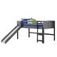 preview thumbnail 4 of 15, Twin Louver Low Loft with Slide in Antique Grey