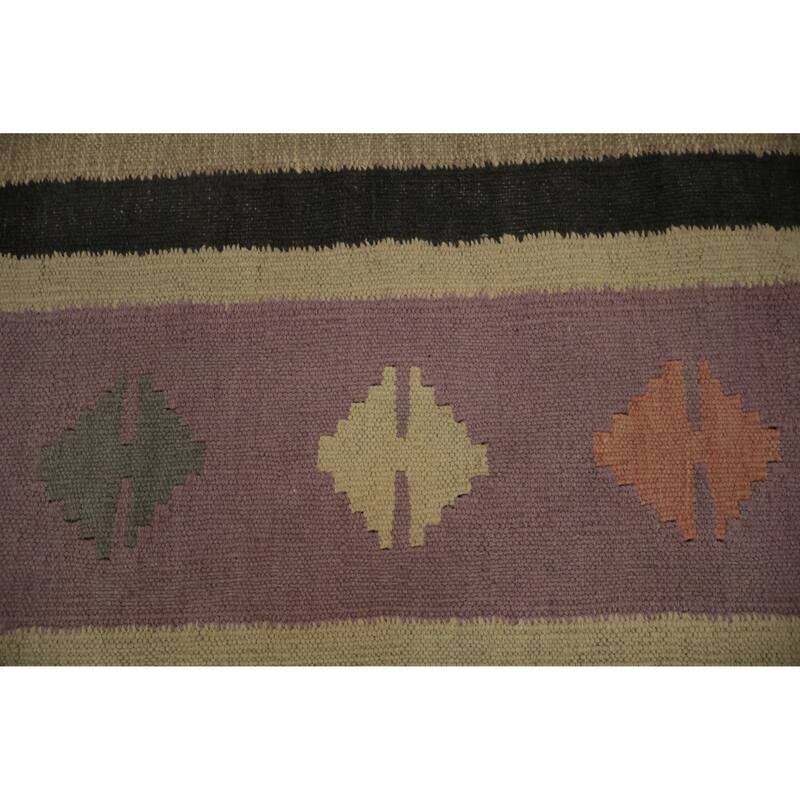 Hand Woven Oriental 100% Wool Carpet Southwestern Tribal Brown Kilim Area Rug - 10' 0'' X 8' 2''